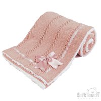 FBP202-RO: Rose Gold Chevron Cable Knit Wrap w/Bow
